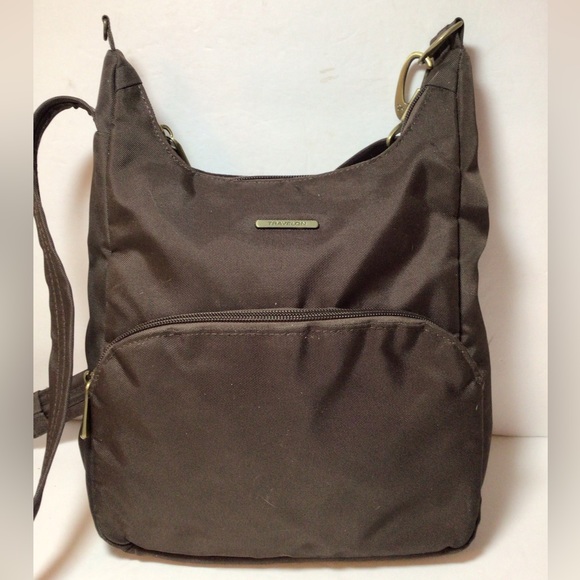 Travelon Bags Travelon Brown Canvas Crossbody Bag Poshmark